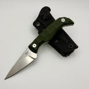 Aux Mfg Deadhead Karl Jr. Fixed Blade w/ Green Micarta 14C28N Blade Production Series