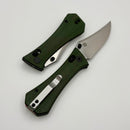 Aux Mfg Deadhead Pocket Bowie Crossbar Lock w/ Green Micarta 14C28N Blade Production Series