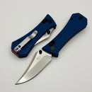 Aux Mfg Deadhead Pocket Bowie Crossbar Lock w/ Blue Micarta 14C28N Blade Production Series