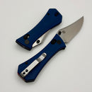 Aux Mfg Deadhead Pocket Bowie Crossbar Lock w/ Blue Micarta 14C28N Blade Production Series