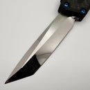 Marfione Custom Scarab 2 Gen 3 Cracked Ice Chisel Tanto w/ Hefted Black Aluminum Carbon Fiber Inlaid Handle & Blue Accents