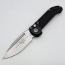 Microtech Knives LUDT Gen III Stonewash Partial Serrated Drop Point w/ Black Handle 1135-11 (Consignment)