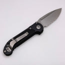 Microtech Knives LUDT Gen III Stonewash Partial Serrated Drop Point w/ Black Handle 1135-11 (Consignment)