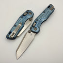 Microtech Marfione Select MSI RAM LOK Mini Frag Ice Blue Titanium Handles w/ Double Vapor Accents & Blue Accents & Stonewash M390MK 210M-10FRMS7