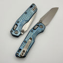 Microtech Marfione Select MSI RAM LOK Mini Frag Ice Blue Titanium Handles w/ Double Vapor Accents & Blue Accents & Stonewash M390MK 210M-10FRMS7