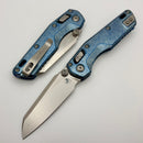 Microtech Marfione Select MSI RAM LOK Mini Slab Side Ice Blue Titanium Handles w/ Double Vapor Accents & Blue Accents & Stonewash M390MK 210M-10MS7