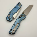 Microtech Marfione Select MSI RAM LOK Mini Slab Side Ice Blue Titanium Handles w/ Double Vapor Accents & Blue Accents & Stonewash M390MK 210M-10MS7