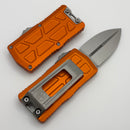 Microtech Exocet II w/ Orange Aluminum Handle & Stonewash D/E M390MK 1157-10OR
