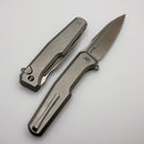 We Knife Dressytak Gray Titanium handle w/ Satin M390 Blade WE25059-2