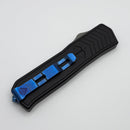 Medford Knife Merc-1 OTF Dagger S45 Tumbled D/E & Black Aluminum Handle w/ Blue Accents