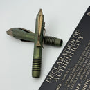 Marfione Custom Siphon Pen II Antique Green Titanium w/ Bronze Satin Ti Lever & Bronze Polished Ti Hardware