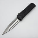 Medford Knife Merc-1 OTF Dagger S45 Tumbled D/E & Black Aluminum Handle w/ Blue Accents