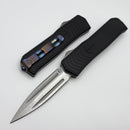 Medford Knife Merc-1 OTF Dagger S45 Tumbled D/E & Black Aluminum Handle w/ Flamed Accents