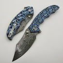 Civivi Pentad Blue/White Vortex Micarta Handle w/ Damascus Blade C24068-DS1