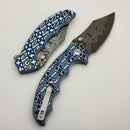 Civivi Pentad Blue/White Vortex Micarta Handle w/ Damascus Blade C24068-DS1