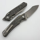 Hawk Designs Talon Snakeskin Gold Carbon Overlay Brightwashed Titanium Handles & Brightwashed M390