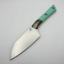 Microtech Santoku 4.2" Carribean Blue  G-10/Titanium Bolster Handle w/ Stonewash M390MK 3300B-10CA