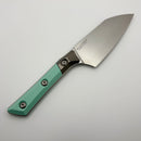 Microtech Santoku 4.2" Carribean Blue  G-10/Titanium Bolster Handle w/ Stonewash M390MK 3300B-10CA