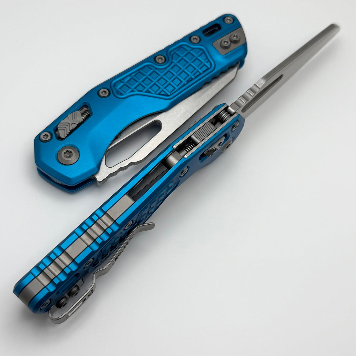 Microtech Knives MSI RAM LOK Blue Frag Aluminum & Stonewash M390MK 210