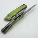 Hawk Designs Talon Spring Green Glass Overlay Brightwashed Titanium Handles & Brightwashed M390