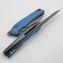 Hawk Designs Talon Ocean Blue Glass Overlay Brightwashed Titanium Handles & Brightwashed M390