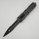 Microtech Dirac Delta Double Edge Black Tactical Partial Serrated w/ Natural Clear Handle 227-2NC