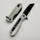 Heretic Knives M/A Jinn Flipper w/ Blizzardworn Aluminum Handles & Battle Black MagnaCut H213-8A-BLZ