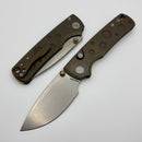 Vosteed Porcupine Ti Slim S90V Blade and Antique Brasswash Titanium Handle A4807