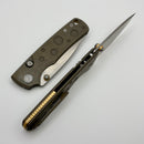 Vosteed Porcupine Ti Slim S90V Blade and Antique Brasswash Titanium Handle A4807