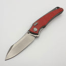 Hawk Designs Talon Pulse Red Glass Overlay Brightwashed Titanium Handles & Brightwashed M390