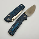 Vosteed Porcupine Ti Slim S90V Blade and Blue Titanium Handle A4806