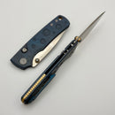 Vosteed Porcupine Ti Slim S90V Blade and Blue Titanium Handle A4806