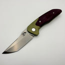 Mechforce & Barker Knives Collab Hokkaido w/ Patina Green Anodized Titanium & Burgundy Micarta Handle & MagnaCut (In-House Modified)