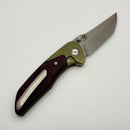 Mechforce & Barker Knives Collab Hokkaido w/ Patina Green Anodized Titanium & Burgundy Micarta Handle & MagnaCut (In-House Modified)