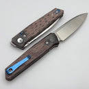 Reate Knives PL-6 Red/Black Micarta Handles & Belt Satin Nitro-V