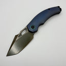 Kunwu Poon Padre Anodized Blue Orange Peel Titanium Handles and Teal Timascus Pivot Collars w/ DLC S90V K706TO-T2R (In-House Modified)