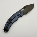 Kunwu Poon Padre Anodized Blue Orange Peel Titanium Handles and Teal Timascus Pivot Collars w/ DLC S90V K706TO-T2R (In-House Modified)