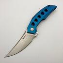 Reate Knives Velocity Tashi Bharucha Bead Blast Anodized Blue Titanium Handles & Elmax (In-House Modified)