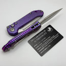 Microtech Marfione Select LUDT Gen III Purple Haze Slab Side Titanium Handles w/ Purple Accents & Stonewash S/E 1135-10MS9