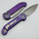 Microtech Marfione Select LUDT Gen III Purple Haze Frag Titanium Handles w/ Purple Accents & Stonewash Serrated S/E 1135-11FRMS5