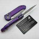 Microtech Marfione Select LUDT Gen III Purple Haze Frag Titanium Handles w/ Purple Accents & Stonewash Serrated S/E 1135-11FRMS5