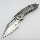 Microtech Marfione Select Manual Stitch RAM LOK Titanium Frag Handles & Part Serrated Stonewash M390MK w/ Double Vapor Blast & Flamed Accents 169RL-11FRMS4