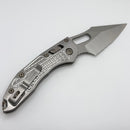 Microtech Marfione Select Manual Stitch RAM LOK Titanium Frag Handles & Part Serrated Stonewash M390MK w/ Double Vapor Blast & Flamed Accents 169RL-11FRMS4