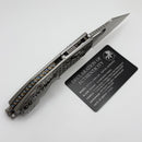 Microtech Marfione Select Manual Stitch RAM LOK Titanium Frag Handles & Part Serrated Stonewash M390MK w/ Double Vapor Blast & Flamed Accents 169RL-11FRMS4