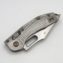 Microtech Marfione Select Manual Stitch RAM LOK Titanium Frag Handles & Part Serrated Stonewash M390MK w/ Double Vapor Blast & Flamed Accents 169RL-11FRMS4