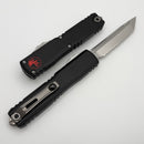 Microtech Ultratech ZBP Tanto Stonewash Partial Serrated w/ Black Handle & Red Accent 1123-11RSK