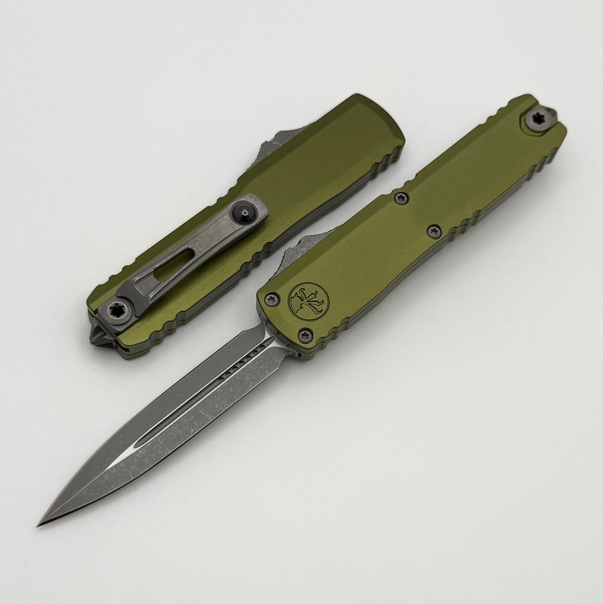 Microtech UTX-70 Gen IV w/ OD Green Handle & D/E Apocalyptic M390MK 11