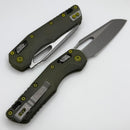Microtech Knives MSI RAM LOK Distressed Grenade Green Fluted Aluminum & Apocalyptic M390MK 210-10FLDGG-U25