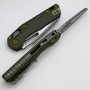 Microtech Knives MSI RAM LOK Distressed Grenade Green Fluted Aluminum & Apocalyptic M390MK 210-10FLDGG-U25