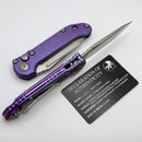 Microtech Marfione Select LUDT Gen III Purple Haze Slab Side Titanium Handles w/ Purple Accents & Stonewash Tanto 1136-10MS9